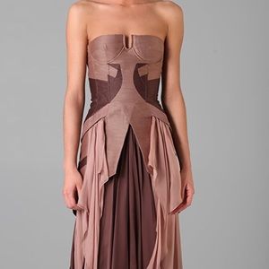 Jen Kao Tzigane Bustier Gown in Pale Rose